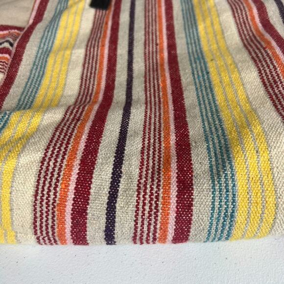 No Boundaries Caroline Multi Striped Boho Woven Cooler Tote Bag with Tassels - Picture 10 of 15